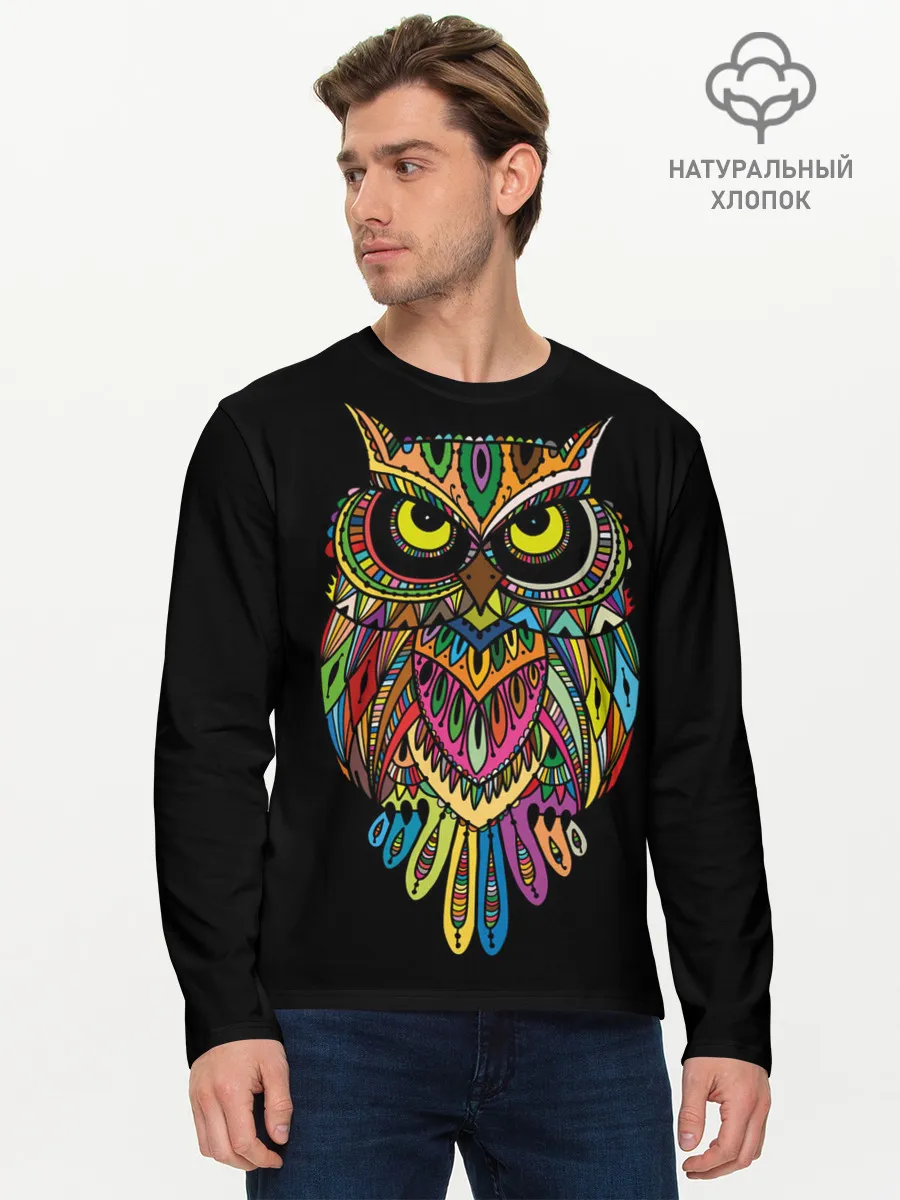 Мужской лонгслив базовый / Сова