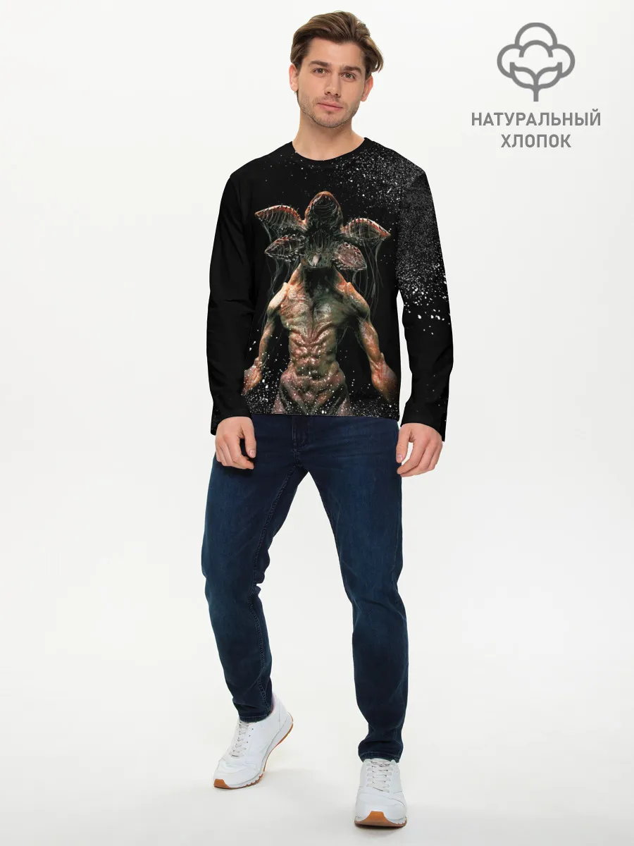 Мужской лонгслив базовый / Stranger Things - Demogorgon