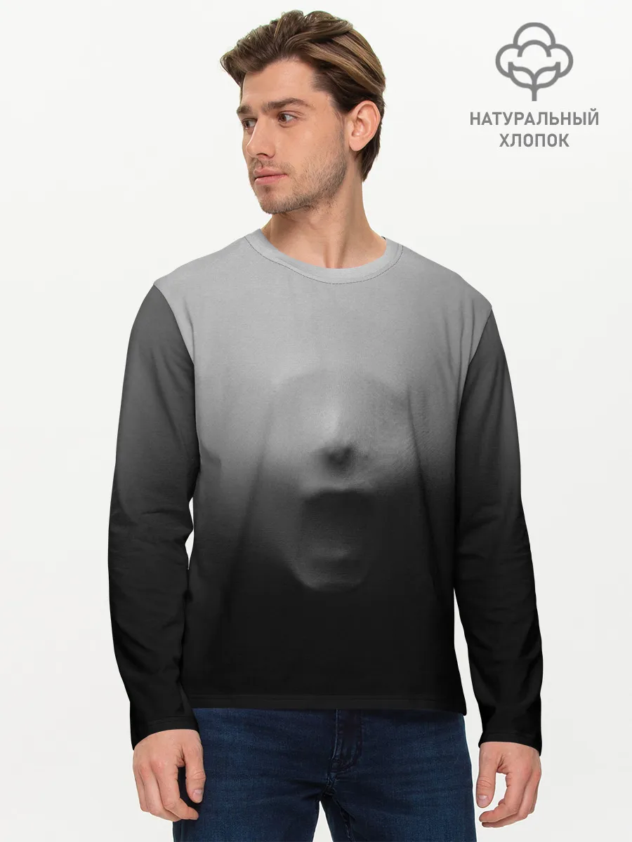 Мужской лонгслив базовый / Кричащее Лицо Внутри