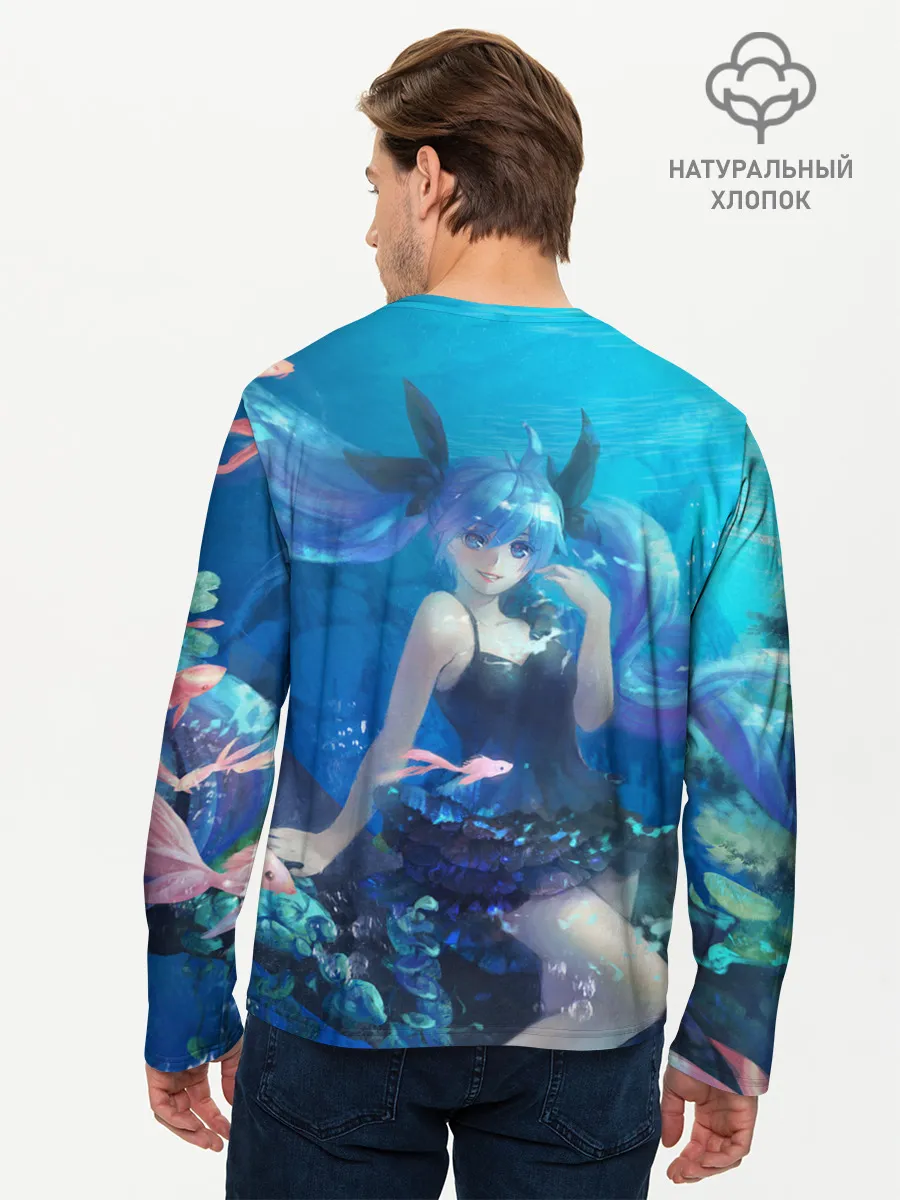 Мужской лонгслив базовый / Подводная Хацуне Мику