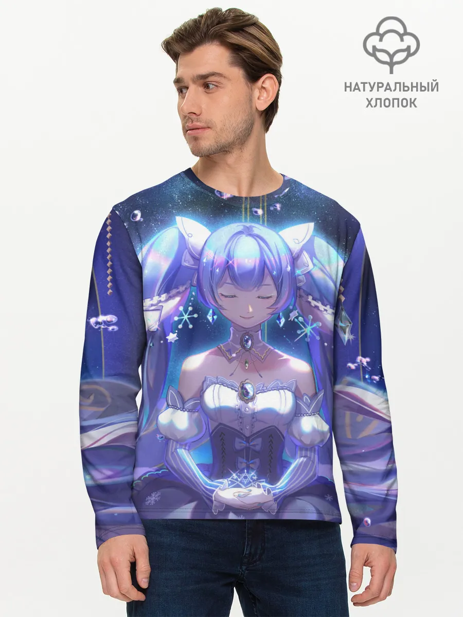 Мужской лонгслив базовый / Хатцуне Мику медитирует