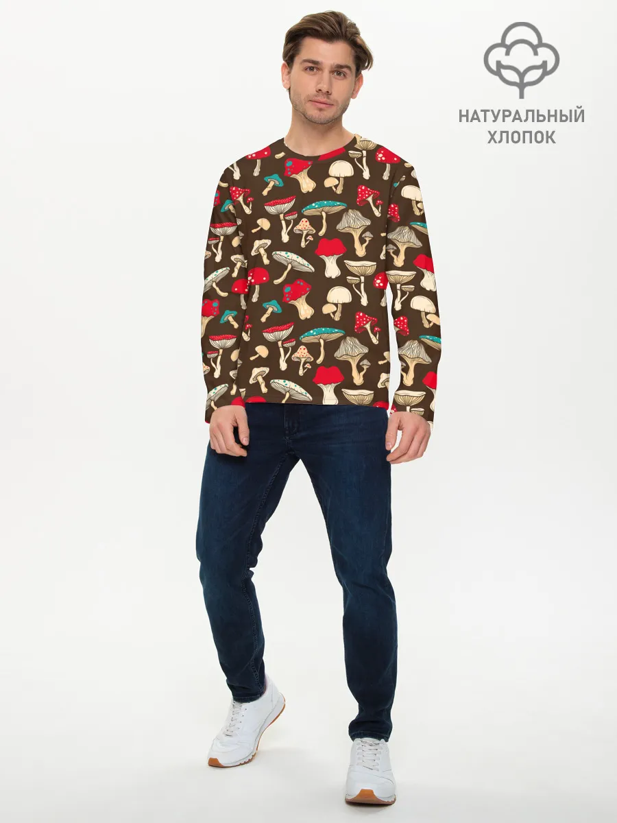 Мужской лонгслив базовый / Грибы