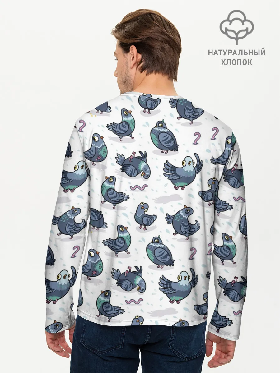 Мужской лонгслив базовый / Голуби