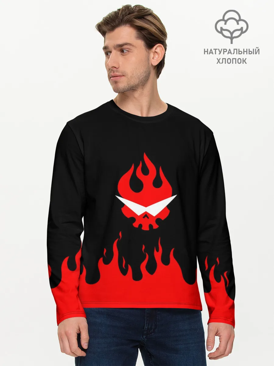 Мужской лонгслив базовый / Гуррен Лаганн языки пламени