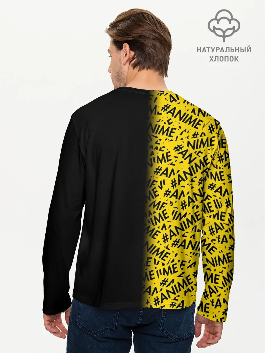 Мужской лонгслив базовый / ANIME pattern text