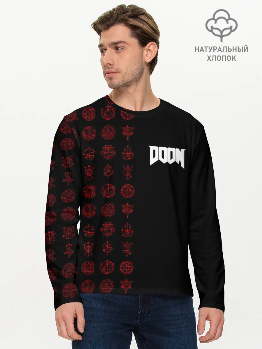 Мужской лонгслив базовый / DOOM - Руны