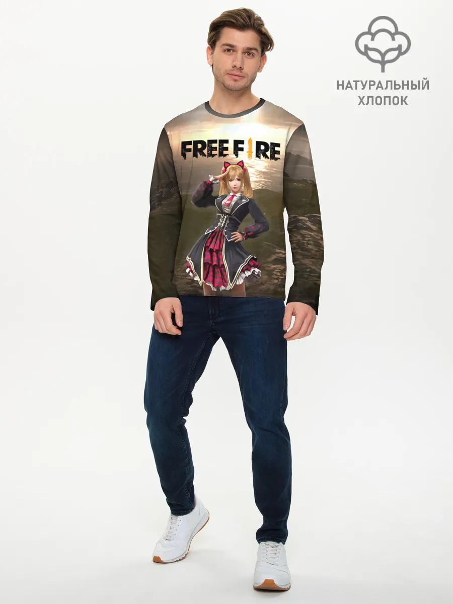 Мужской лонгслив базовый / FREE FIRE - Caroline