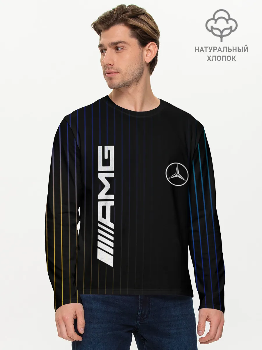 Мужской лонгслив базовый / Mercedes