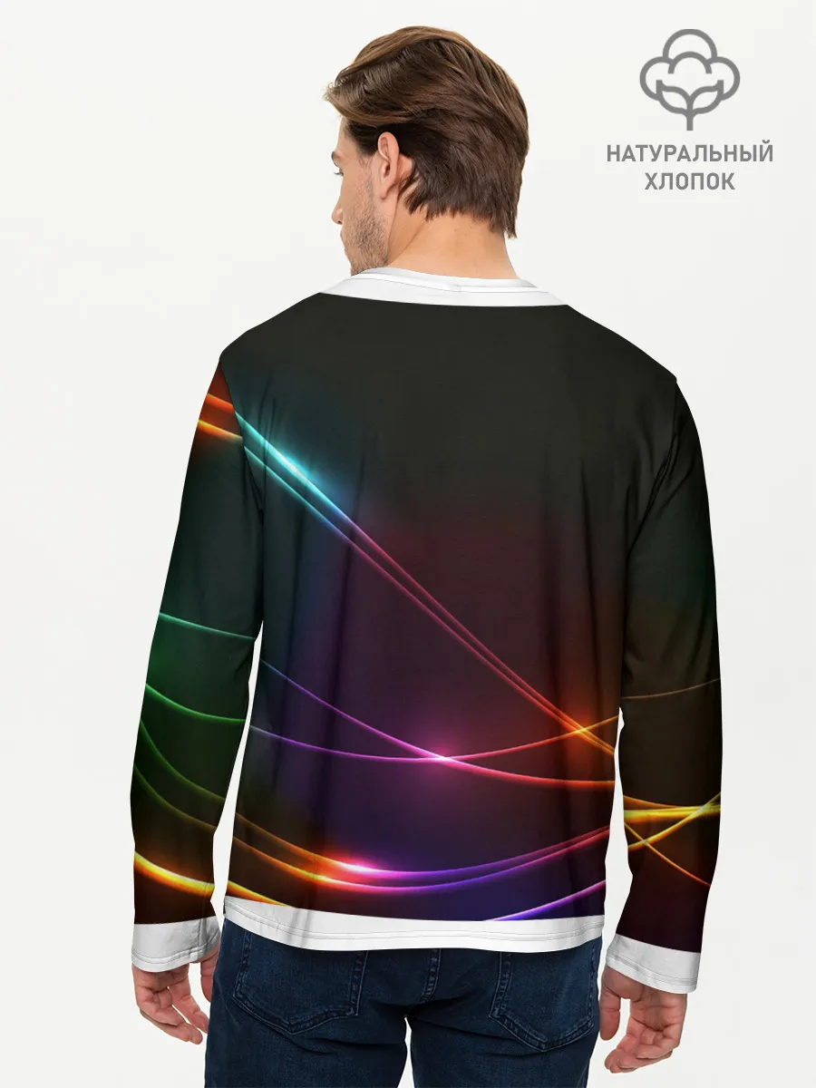 Мужской лонгслив базовый / Неоновые Линии
