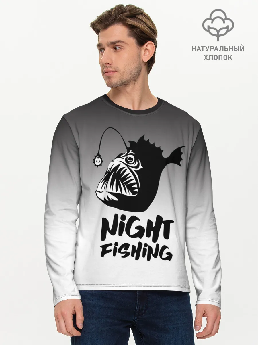 Мужской лонгслив базовый / Рыба удильщик
