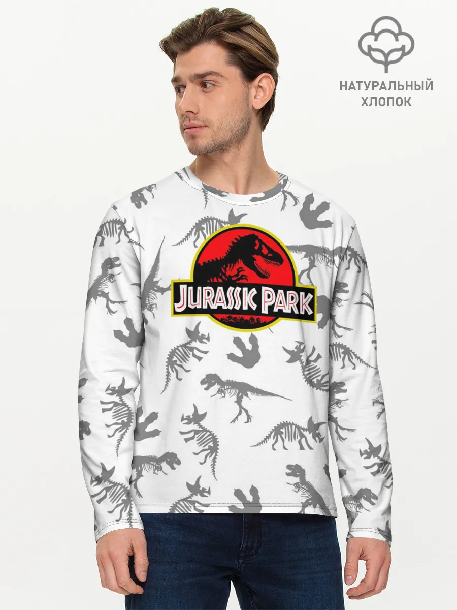 Мужской лонгслив базовый / Парк Юрского Периода
