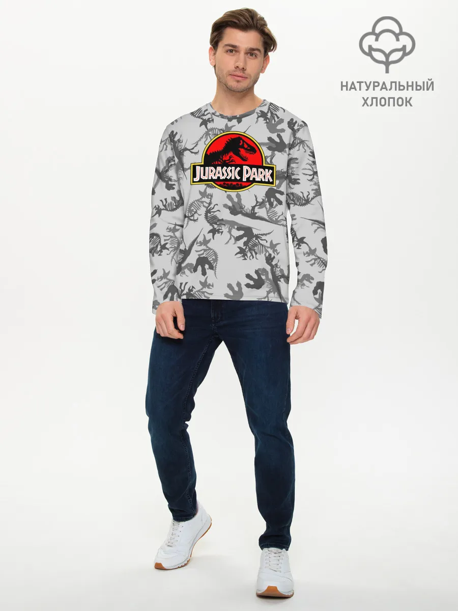 Мужской лонгслив базовый / Парк Юрского Периода