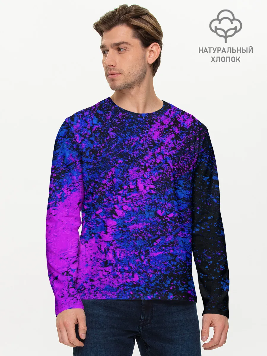 Мужской лонгслив базовый / Брызги краски