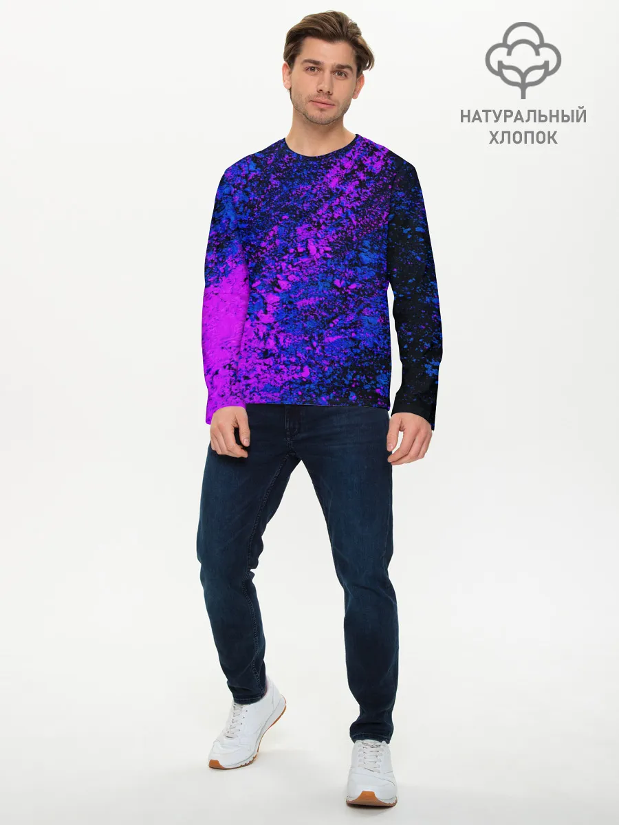 Мужской лонгслив базовый / Брызги краски