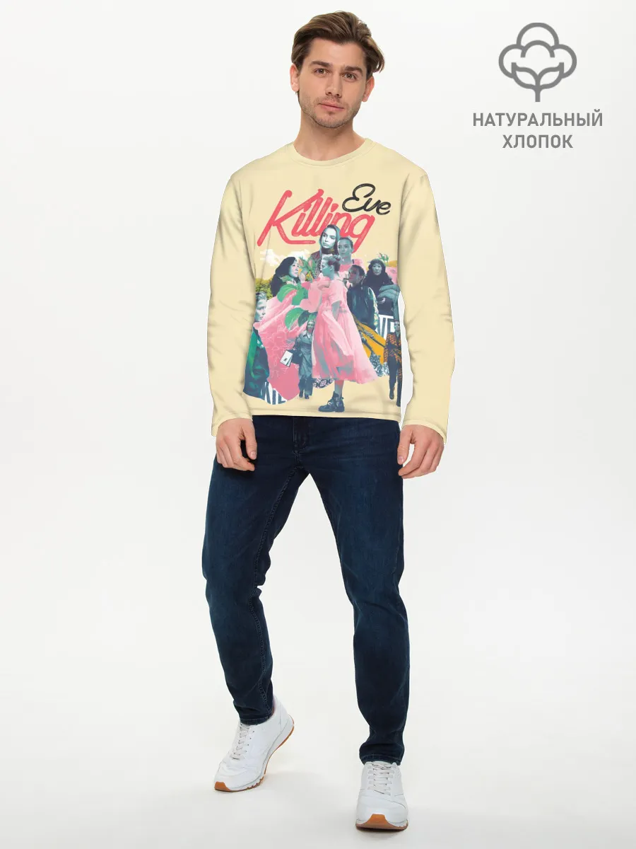 Мужской лонгслив базовый / Killing Eve collage