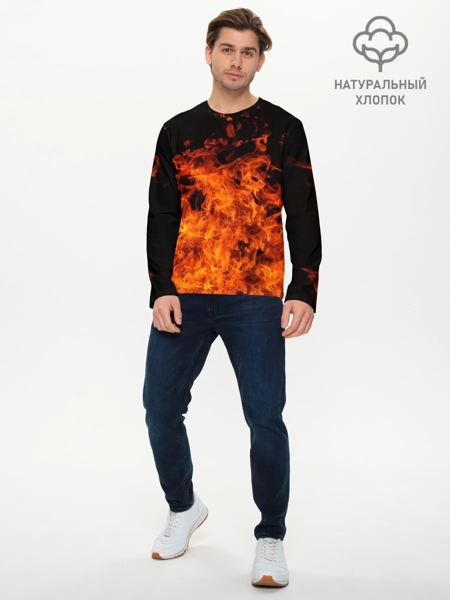 Мужской лонгслив базовый / Огонь