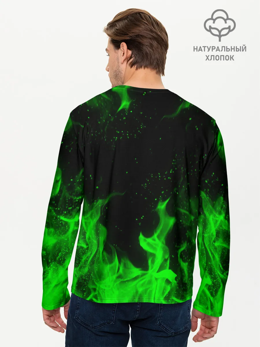 Мужской лонгслив базовый / ЗЕЛЁНЫЙ ОГОНЬ | GREEN FIRE