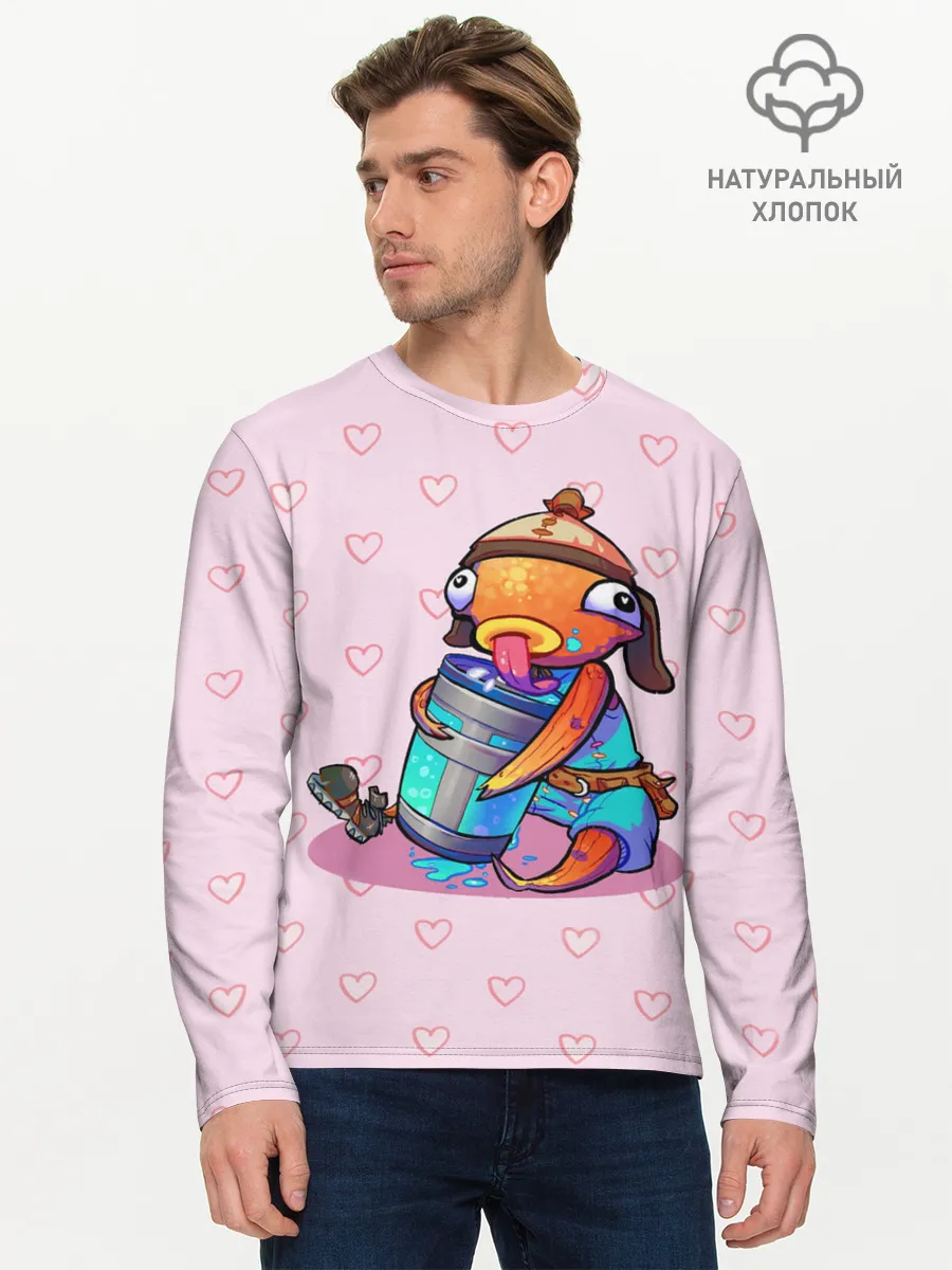 Мужской лонгслив базовый / Рыба Фортнайт