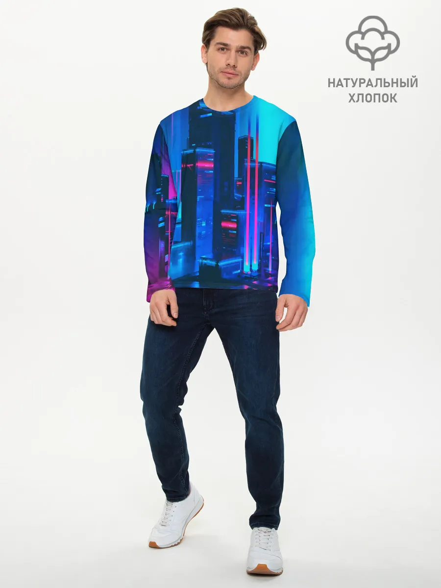 Мужской лонгслив базовый / НОЧНОЙ ГОРОД