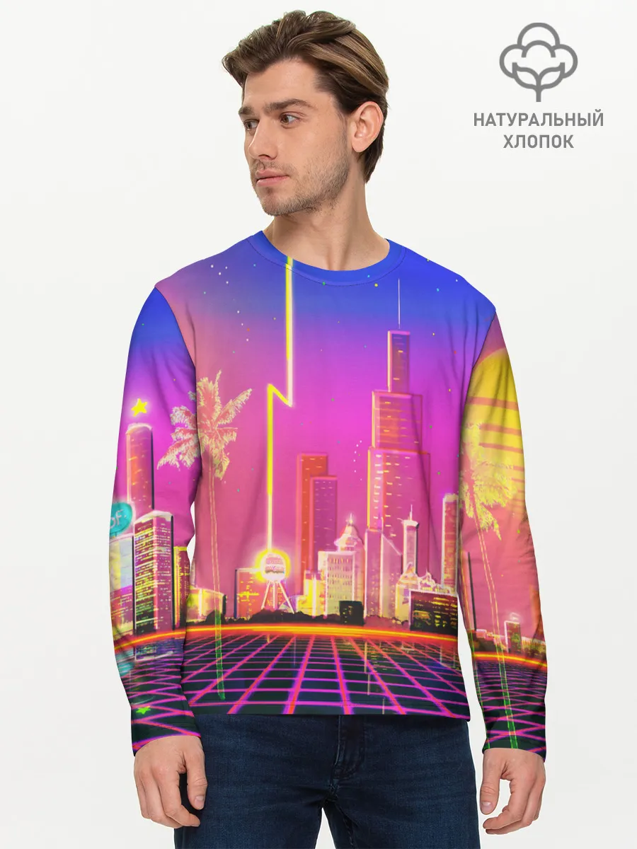 Мужской лонгслив базовый / КИБЕР ГОРОД