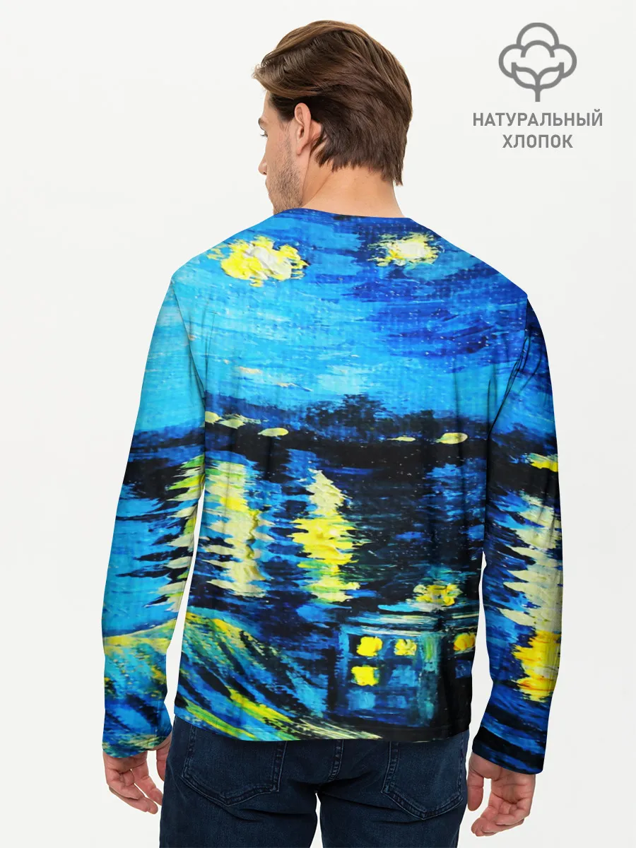 Мужской лонгслив базовый / ВАНГОГ НОЧЬ