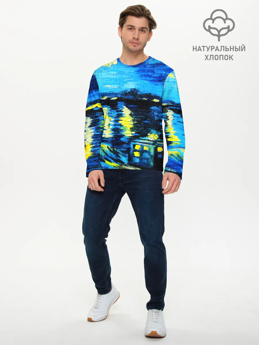 Мужской лонгслив базовый / ВАНГОГ НОЧЬ