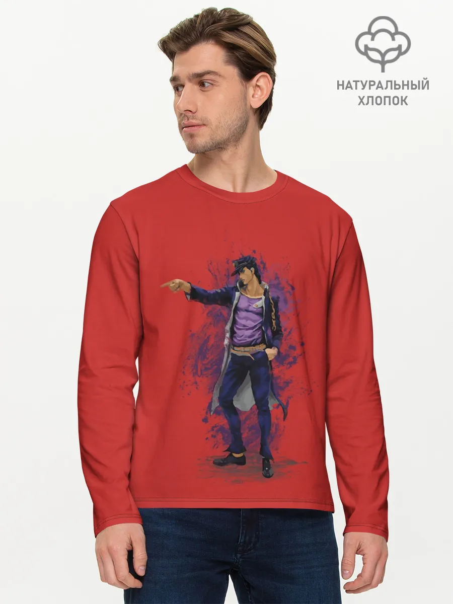 Мужской лонгслив базовый / Jotaro. Jo Jo