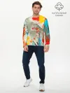 Мужской лонгслив базовый / Буйство красок 3D