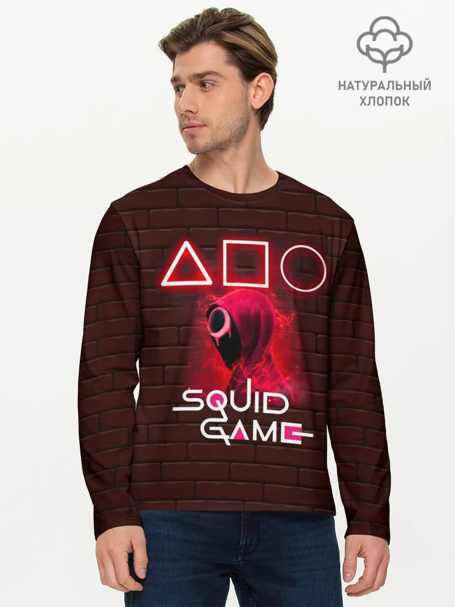 Мужской лонгслив базовый / SQUID GAME | ИГРА В КАЛЬМАРА СОТРУДНИК