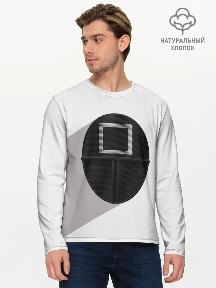 Мужской лонгслив базовый / ИГРА В КАЛЬМАРА КВАДРАТ | SQUID GAME