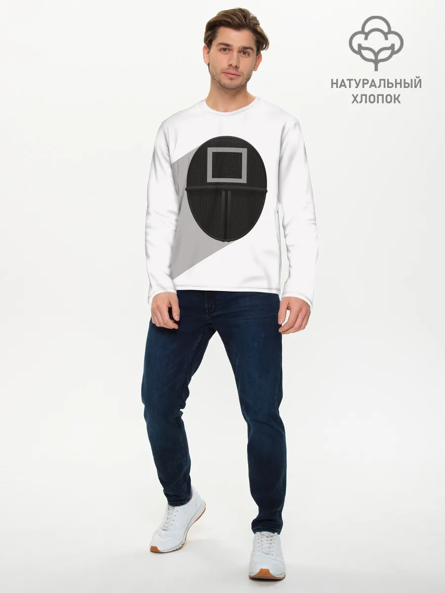 Мужской лонгслив базовый / ИГРА В КАЛЬМАРА КВАДРАТ | SQUID GAME