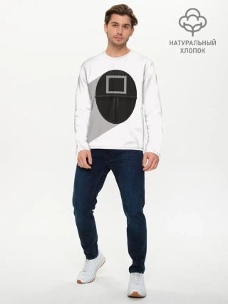 Мужской лонгслив базовый / ИГРА В КАЛЬМАРА КВАДРАТ | SQUID GAME