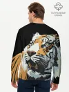 Мужской лонгслив базовый / Тигр перед атакой
