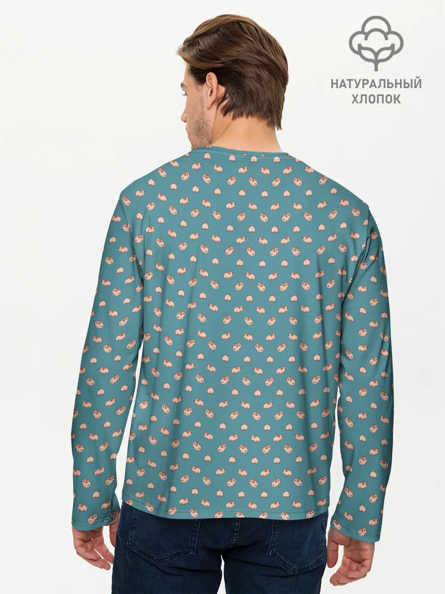 Мужской лонгслив базовый / Паттерн хомячков