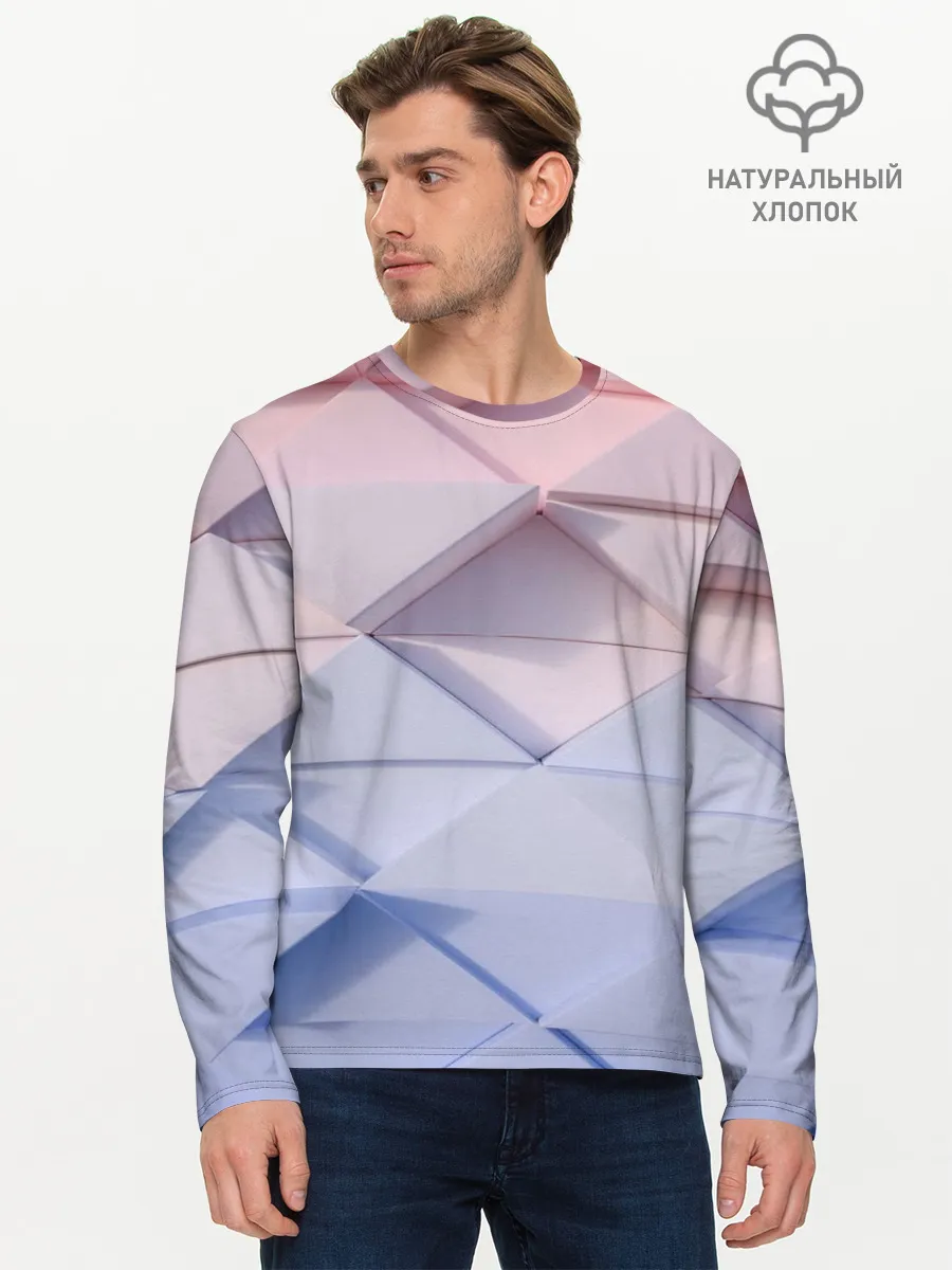 Мужской лонгслив базовый / треугольники для тебя