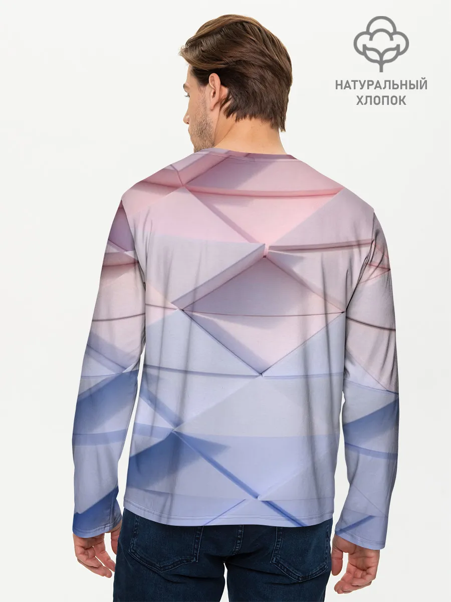 Мужской лонгслив базовый / треугольники для тебя