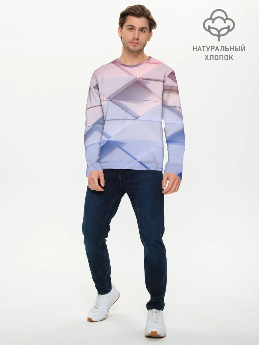 Мужской лонгслив базовый / треугольники для тебя