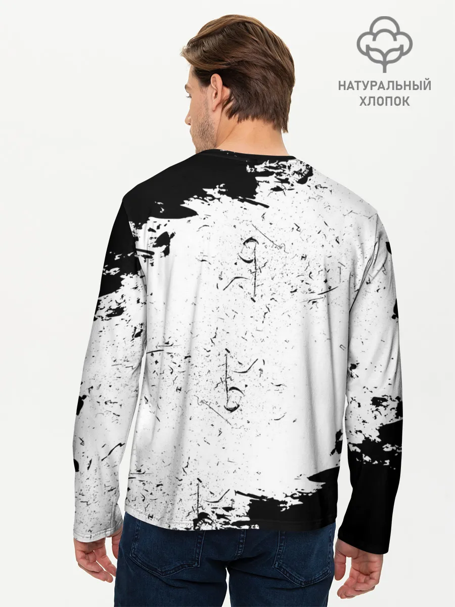 Мужской лонгслив базовый / Нирвана Рок Группа Гранж ЧБ | Nirvana