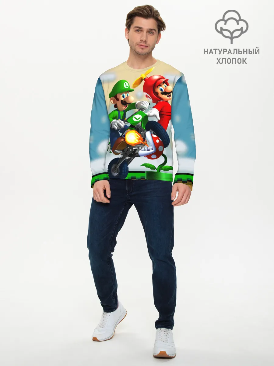 Мужской лонгслив базовый / MarioHelmet