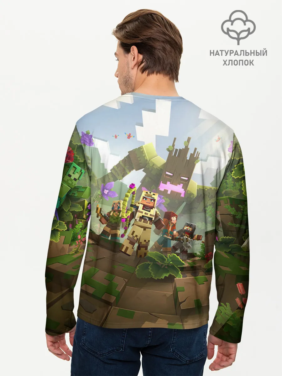 Мужской лонгслив базовый / МАЙНКРАФТ ГЕРОИ ПРОТИВ ЗЛА