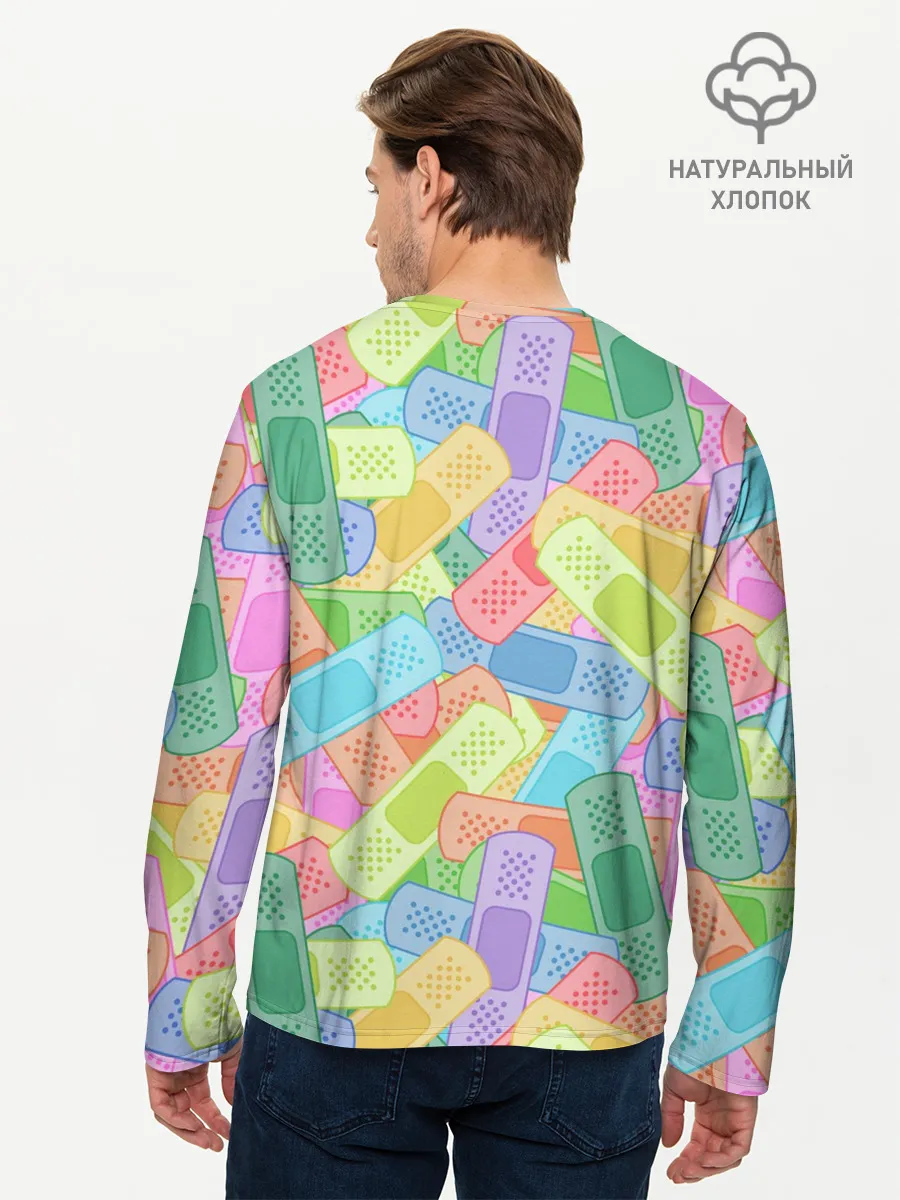 Мужской лонгслив базовый / Цветные пластыри