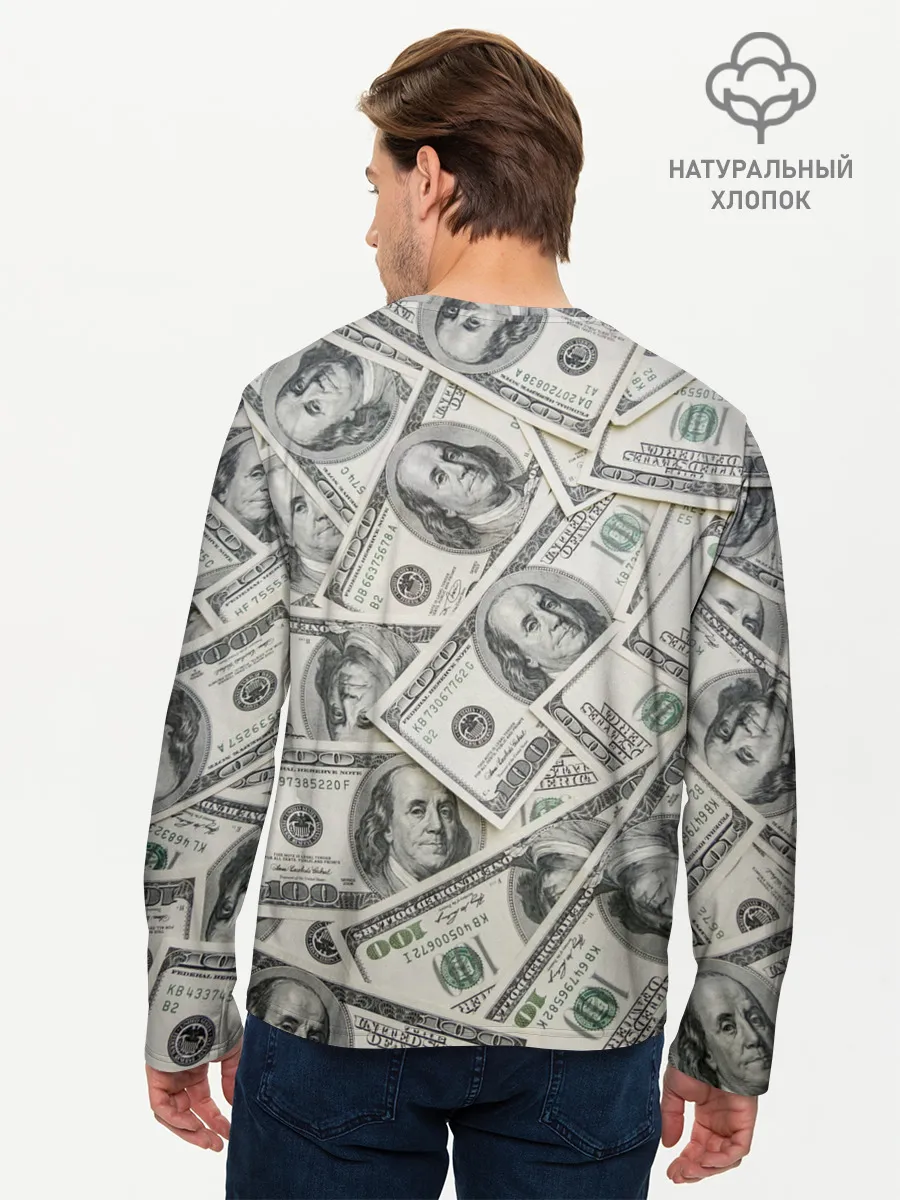 Мужской лонгслив базовый / dollars money