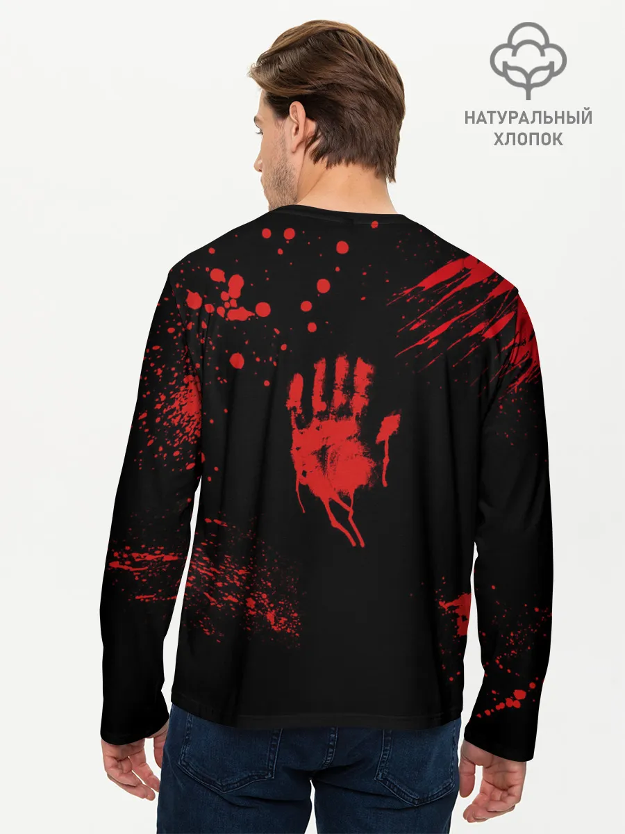 Мужской лонгслив базовый / ГОРЯЧАЯ ОХРАНА | КРУГ ТРЕУГОЛЬНИК КВАДРАТ