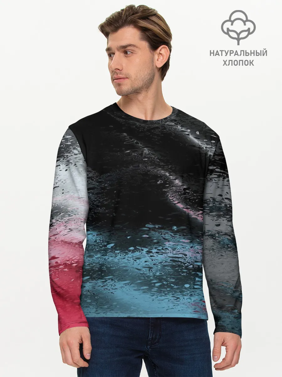 Мужской лонгслив базовый / Распад красок