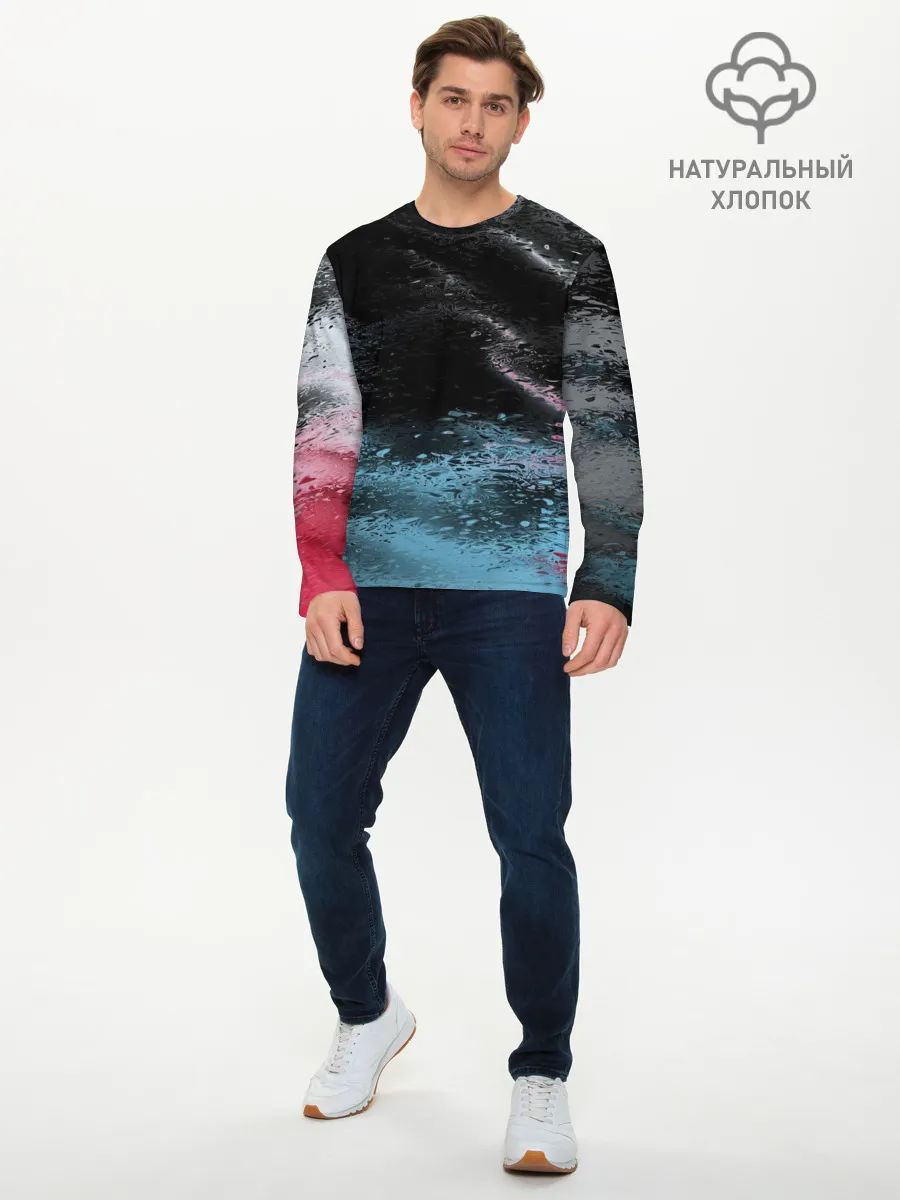 Мужской лонгслив базовый / Распад красок