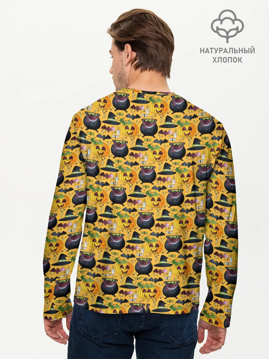 Мужской лонгслив базовый / Веселый Хэллоуин / Happy Halloween