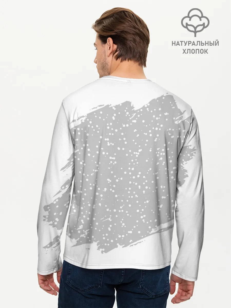 Мужской лонгслив базовый / Тигр в красной шапке