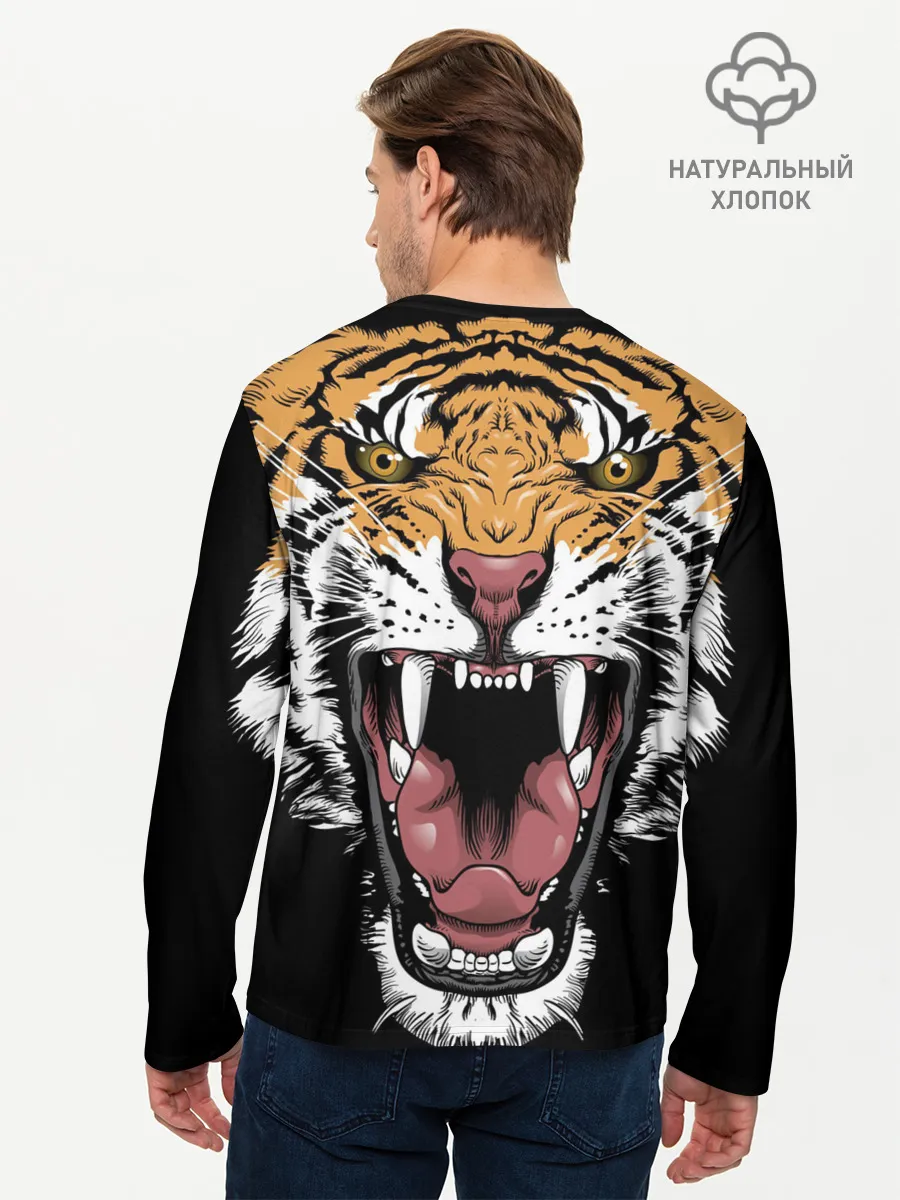 Мужской лонгслив базовый / Оскал амурского тигра