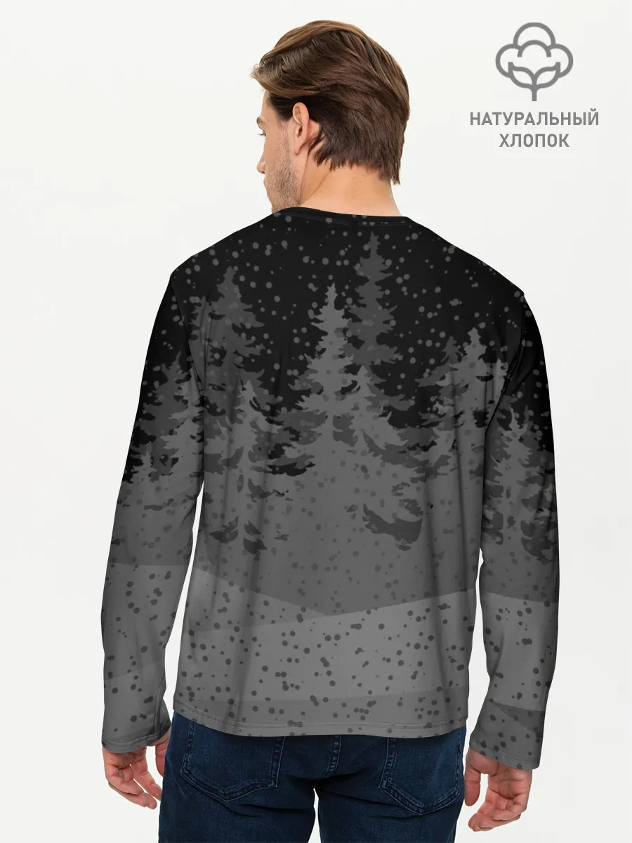 Мужской лонгслив базовый / Keep calm and Merry Christmas