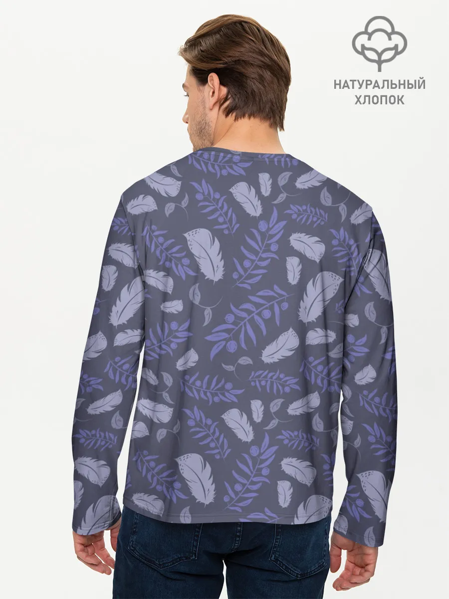 Мужской лонгслив базовый / Зимняя абстракция